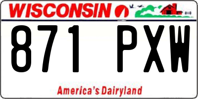 WI license plate 871PXW