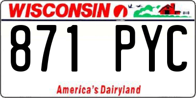 WI license plate 871PYC