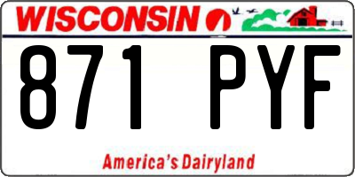 WI license plate 871PYF