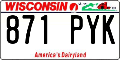 WI license plate 871PYK