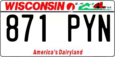 WI license plate 871PYN