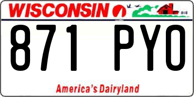 WI license plate 871PYO