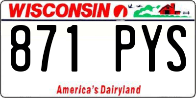 WI license plate 871PYS