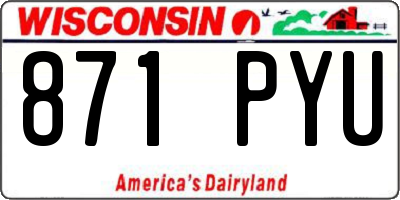 WI license plate 871PYU