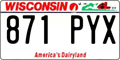 WI license plate 871PYX