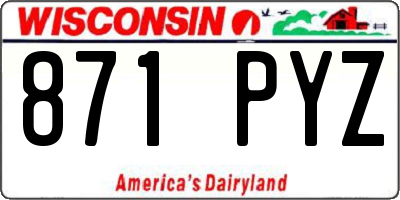 WI license plate 871PYZ