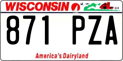WI license plate 871PZA