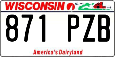 WI license plate 871PZB