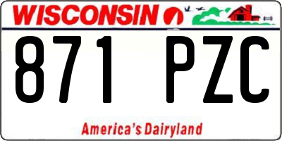 WI license plate 871PZC