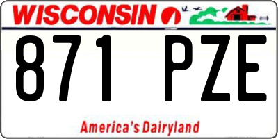 WI license plate 871PZE