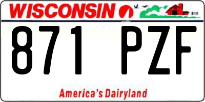WI license plate 871PZF