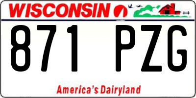 WI license plate 871PZG