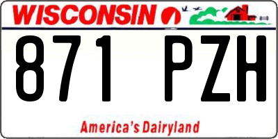 WI license plate 871PZH