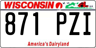 WI license plate 871PZI