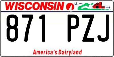 WI license plate 871PZJ
