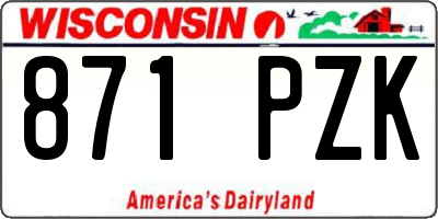 WI license plate 871PZK