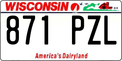 WI license plate 871PZL