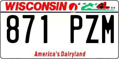 WI license plate 871PZM