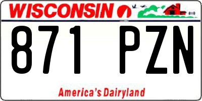 WI license plate 871PZN