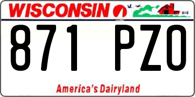 WI license plate 871PZO
