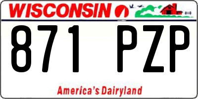 WI license plate 871PZP