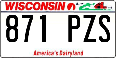 WI license plate 871PZS