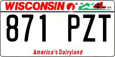 WI license plate 871PZT
