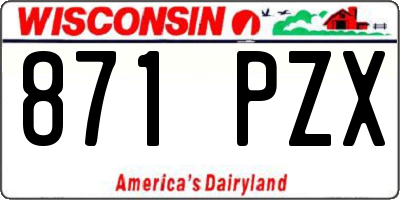 WI license plate 871PZX
