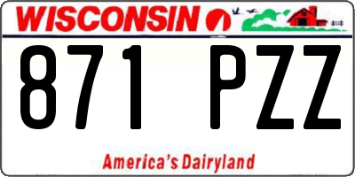 WI license plate 871PZZ