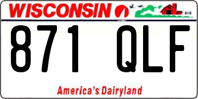 WI license plate 871QLF