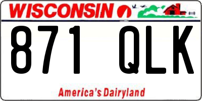 WI license plate 871QLK