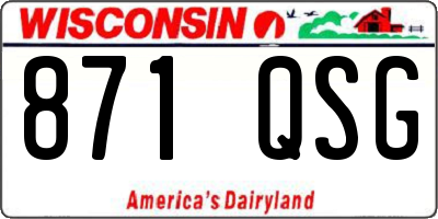 WI license plate 871QSG