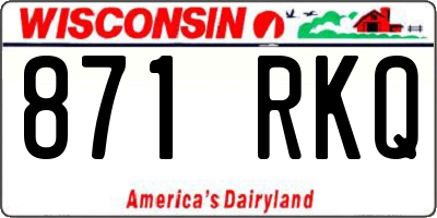 WI license plate 871RKQ