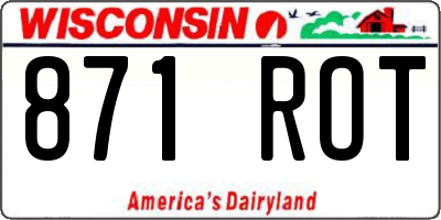 WI license plate 871ROT