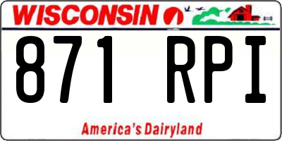 WI license plate 871RPI