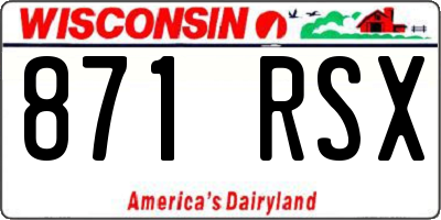 WI license plate 871RSX