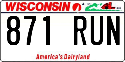 WI license plate 871RUN