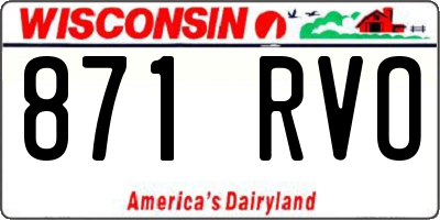 WI license plate 871RVO