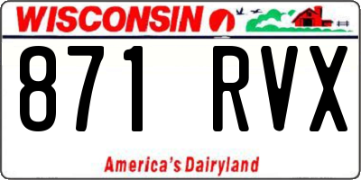 WI license plate 871RVX