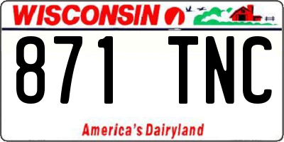WI license plate 871TNC