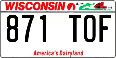 WI license plate 871TOF