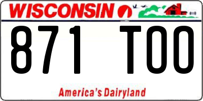 WI license plate 871TOO