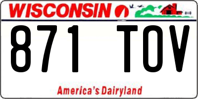 WI license plate 871TOV