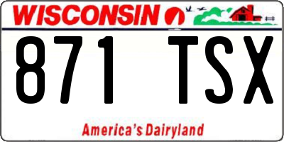 WI license plate 871TSX
