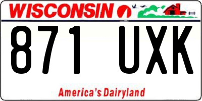 WI license plate 871UXK