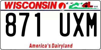 WI license plate 871UXM