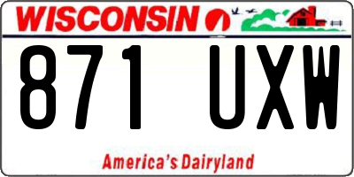 WI license plate 871UXW