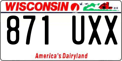 WI license plate 871UXX