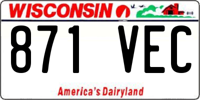 WI license plate 871VEC
