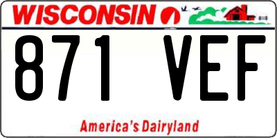 WI license plate 871VEF